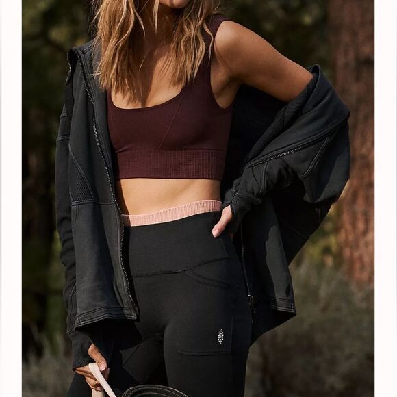 Free People Movement What a Feeling Black Pocket Leggings XS - Picture 8 of 9